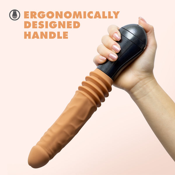 Silicone Dr. Arthur Thrusting Gyrating Vibrating Dildo Tan