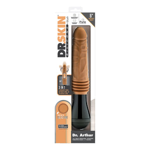 Silicone Dr. Arthur Thrusting Gyrating Vibrating Dildo Tan