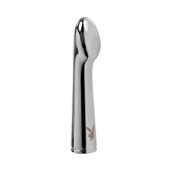 Playboy Swoon Rechargeable Vibrator Aluminum Platinum