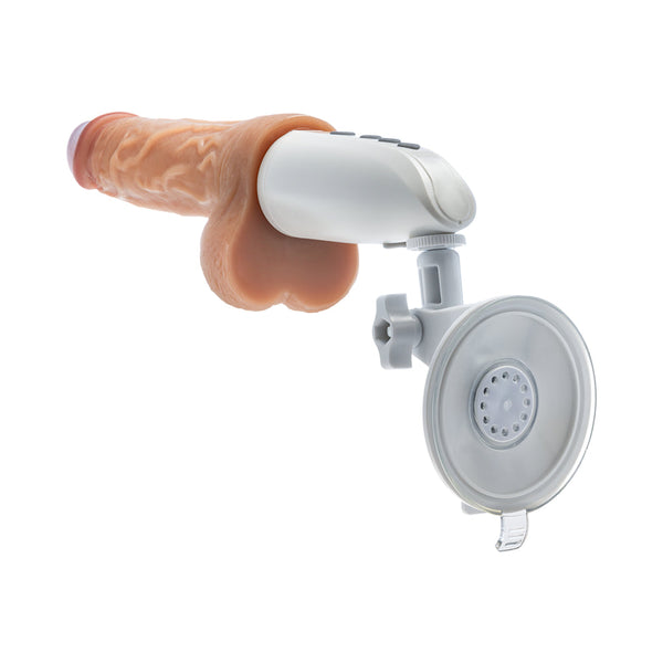 Silicone Dr. Hammer Thrusting Dildo with Handle 7 in. Beige