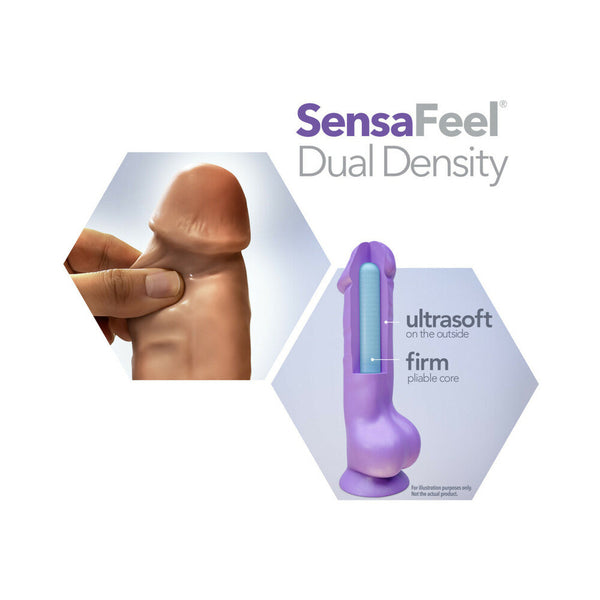 Miguel 10 in. Dual Density Vibrating Dildo Tan