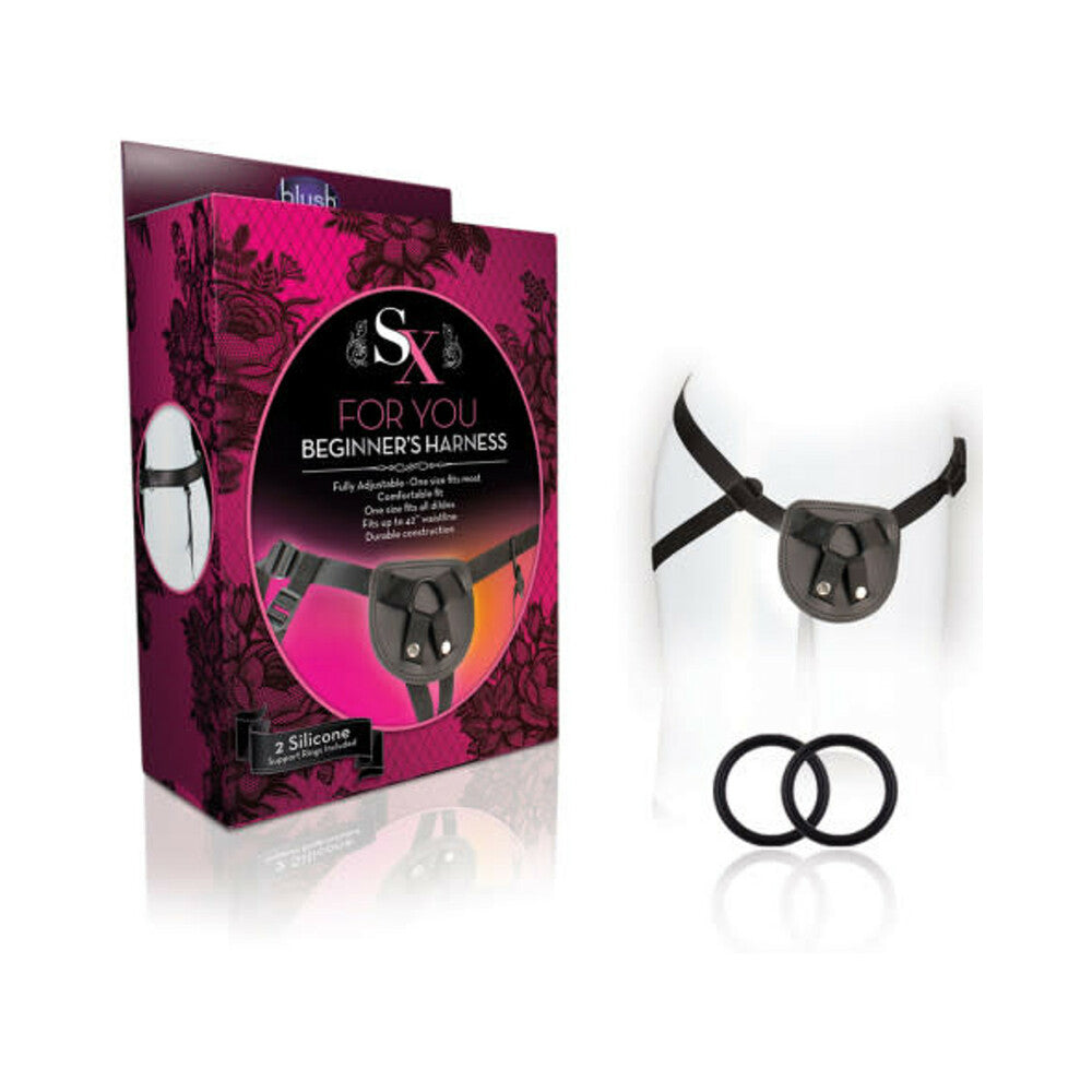 Blush SX For You Adjustable Faux Leather Beginner''s Harness Black