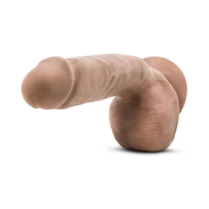Macho 8.5 in. Posable Dual Density Dildo with Balls Tan