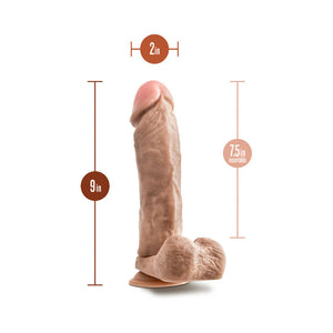 Hung Rider Mitch Realistic 9.5 in. Dildo with Balls Beige