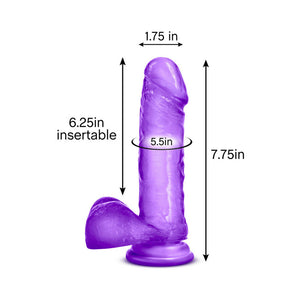 Sweet ''n Hard 2 Realistic 7.75 in. Dildo with Balls Purple