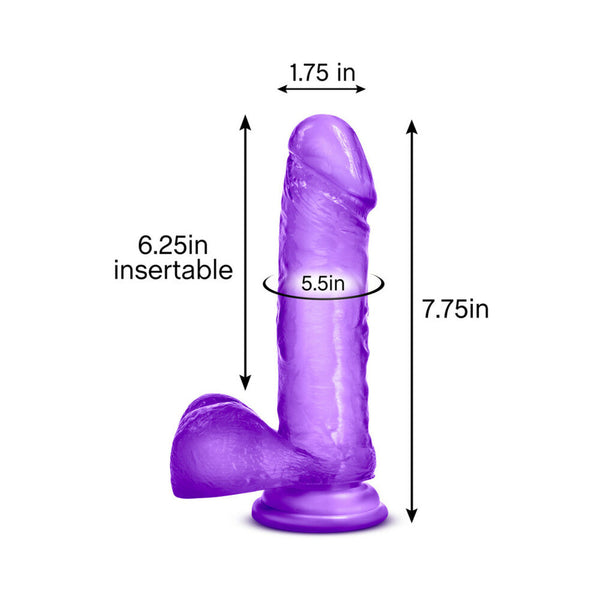 Sweet ''n Hard 2 Realistic 7.75 in. Dildo with Balls Purple