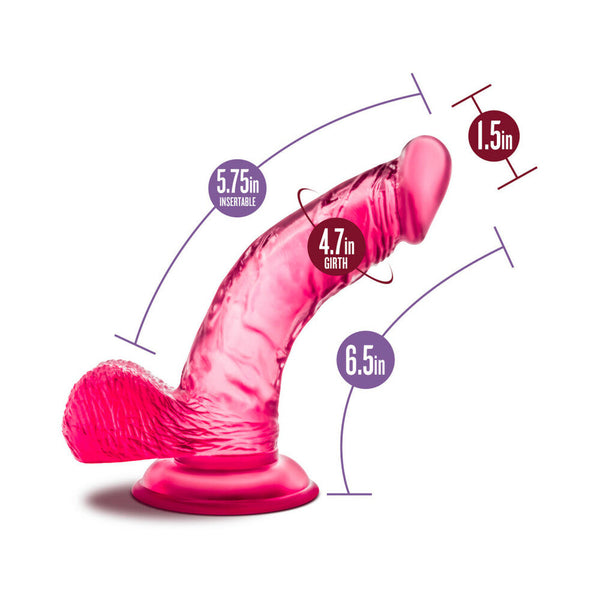Sweet ''n Hard 8 Realistic 6.5 in. Dildo with Balls Pink