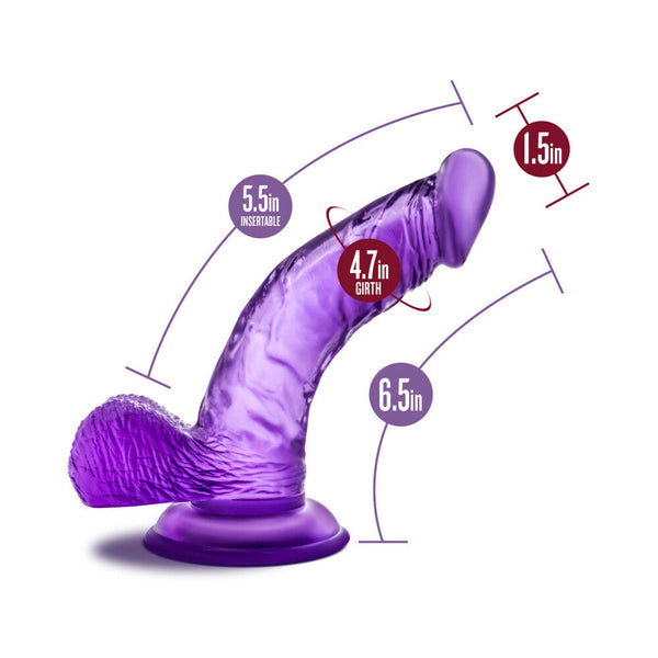Sweet ''n Hard 8 Realistic 6.5 in. Dildo with Balls Purple