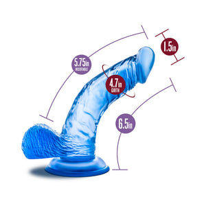 Sweet ''n Hard 8 Realistic 6.5 in. Dildo with Balls Blue