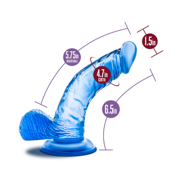 Sweet ''n Hard 8 Realistic 6.5 in. Dildo with Balls Blue