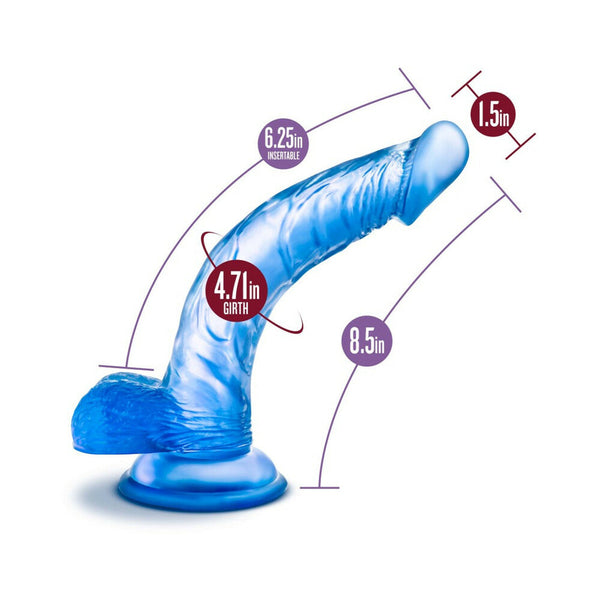 Sweet ''n Hard 7 Realistic 8.5 in. Dildo with Balls Blue
