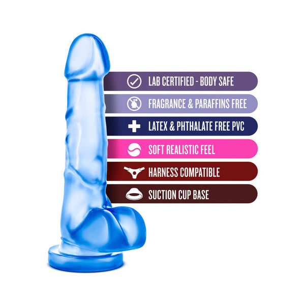 Sweet ''n Hard 4 Realistic 7 in. Dildo with Balls Blue