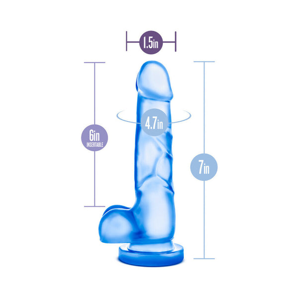 Sweet ''n Hard 4 Realistic 7 in. Dildo with Balls Blue