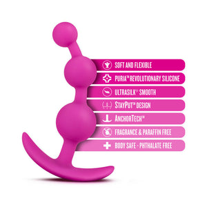 Be Me 3 Silicone Anal Beads Plug Pink