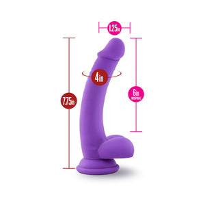 Blush Ruse D Thang Semi-Realistic 7.75 in. Silicone Dildo with Balls & Suction Cup Purple