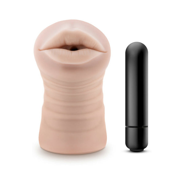 Skye Oral Stroker with Bullet Vibrator Beige