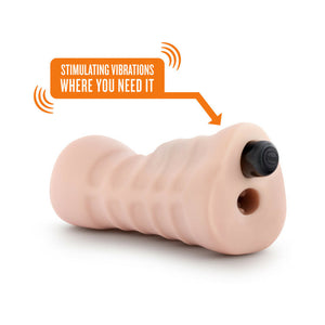 Skye Oral Stroker with Bullet Vibrator Beige