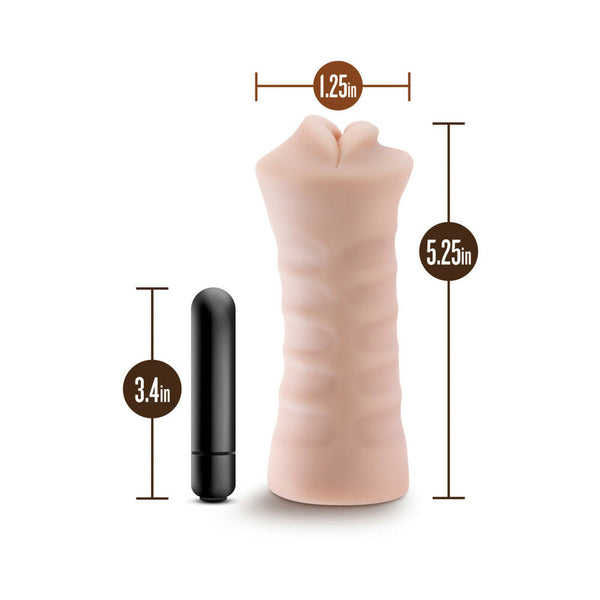 Skye Oral Stroker with Bullet Vibrator Beige