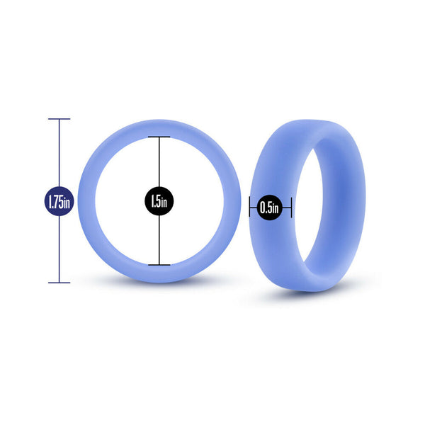 Blush Performance Silicone Glo Cock Ring Blue Glow