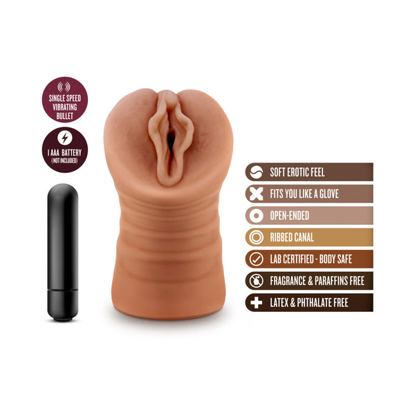 Sofia Vagina Stroker with Bullet Vibrator Tan