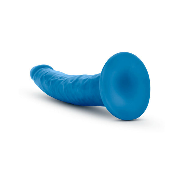 7.5 in. Silicone Dual Density Dildo Neon Blue