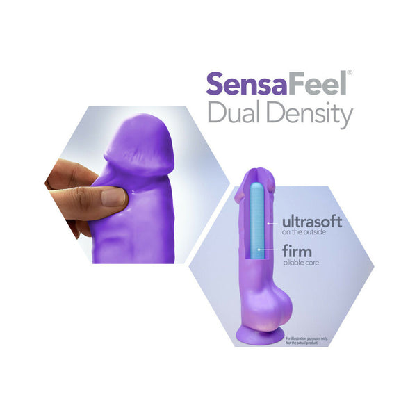 7.5 in. Silicone Dual Density Dildo Neon Blue