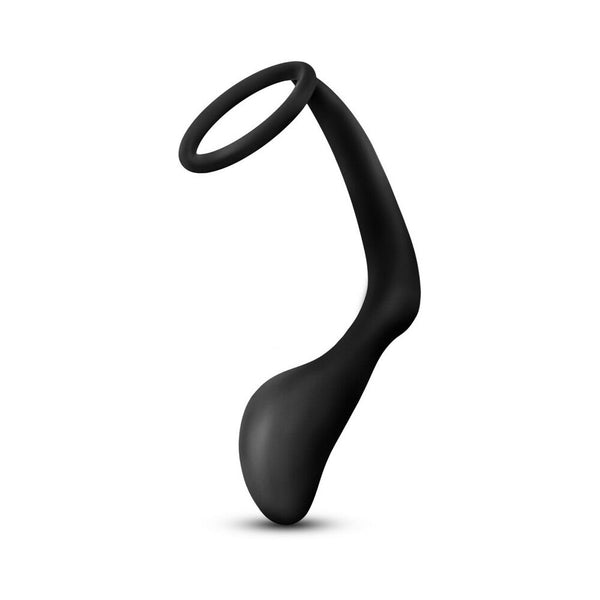 Silicone Cock Ring Plug Black