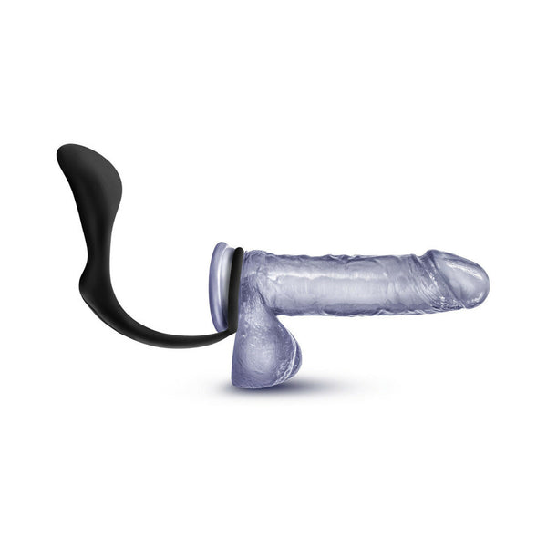 Silicone Cock Ring Plug Black