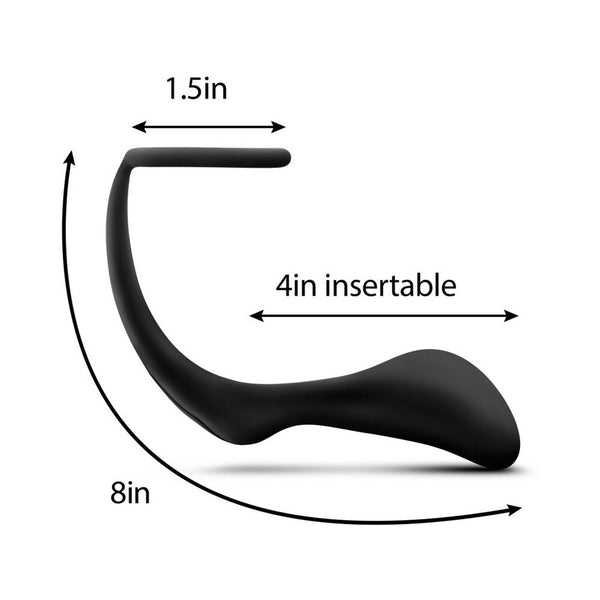 Silicone Cock Ring Plug Black
