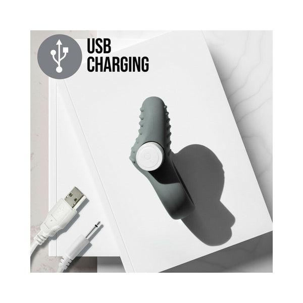 Blush Noje C1.Ring Rechargeable Vibrating Silicone Cockring Slate