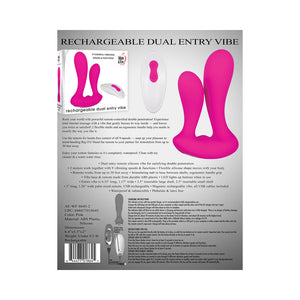 Adam & Eve Rechargeable Remote-Controlled Silicone Dual Entry Vibrator Pink