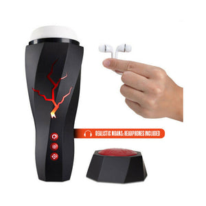 Storm Rechargeable Vibrating Suction Masturbator Black