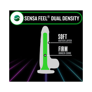 Blush Neo Elite Glow in the Dark Viper 7 in. Dual-Density Dildo Neon Green