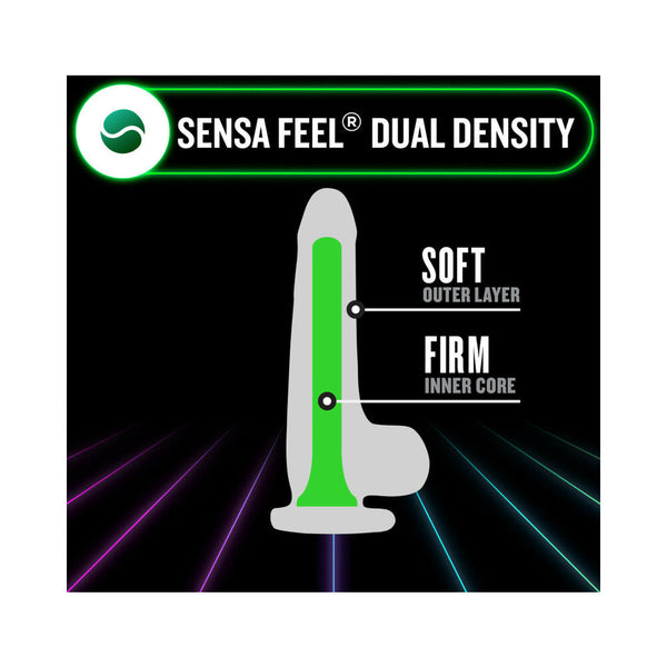 Blush Neo Elite Glow in the Dark Viper 7 in. Dual-Density Dildo Neon Green