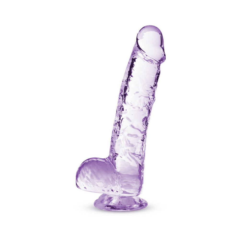Naturally Yours Crystalline 6 in. Dildo with Balls Amethyst
