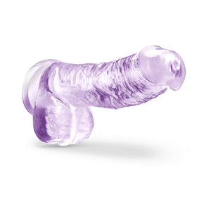 Crystalline 6 in. Dildo with Balls Amethyst