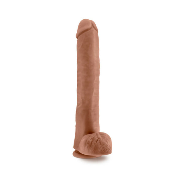 Daddy 14 in. Posable Dual Density Dildo with Balls Tan