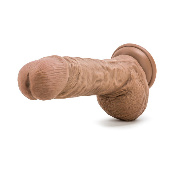 Big Billy 9 in. Posable Dual Density Dildo with Balls & Suction Cup Tan