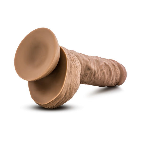 Big Billy 9 in. Posable Dual Density Dildo with Balls & Suction Cup Tan
