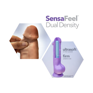 Big Billy 9 in. Posable Dual Density Dildo with Balls & Suction Cup Tan