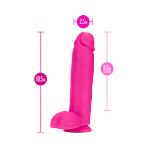 Bold Huge 10 in. Posable Dual Density Dildo with Balls & Suction Cup Pink