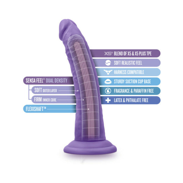 Bold Jack 7 in. Posable Dual Density Dildo with Suction Cup Purple