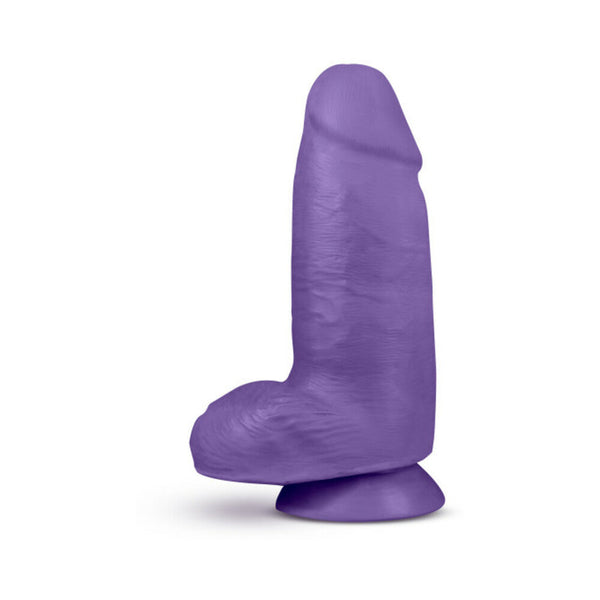 Bold Chub 10 in. Posable Dual Density Dildo with Balls & Suction Cup Purple