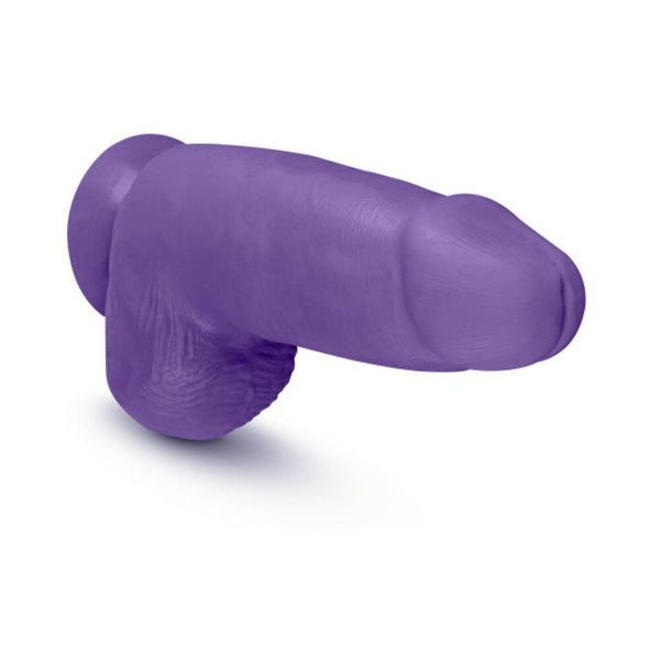Bold Chub 10 in. Posable Dual Density Dildo with Balls & Suction Cup Purple