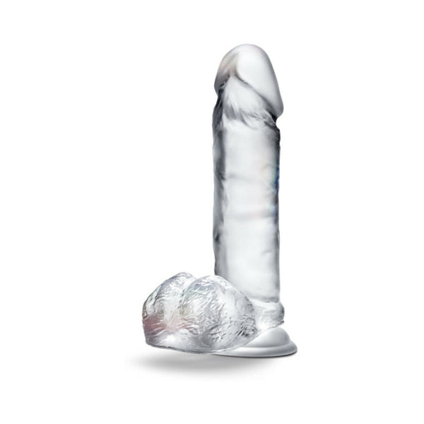 Diamond Glimmer 8 in. Dildo with Balls Clear