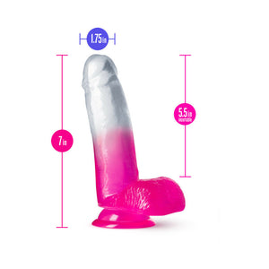 Sugar Magnolia 7 in. Dildo with Balls Fuchsia