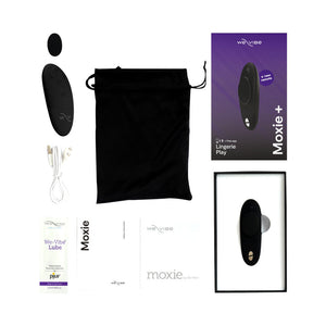 Moxie+ Rechargeable Remote-Controlled Silicone Wearable Clitoral Vibrator Black