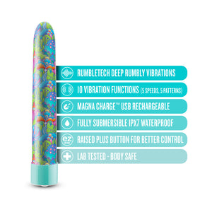 Utopia Rechargeable 7 in. Vibrator Aqua