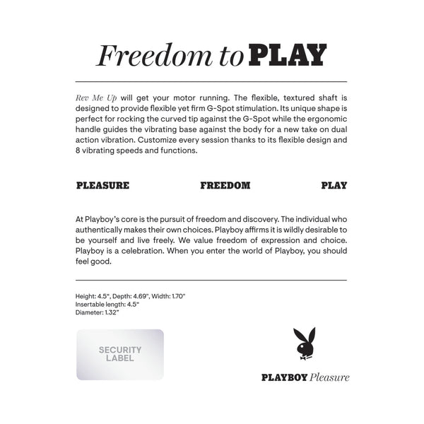 Playboy Rev Me Up Rechargeable Silicone G-spot Vibrator Opal